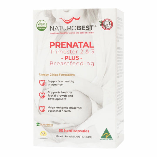 NaturoBest Prenatal Trimester 2 & 3 Plus Breastfeeding - 60 Capsules